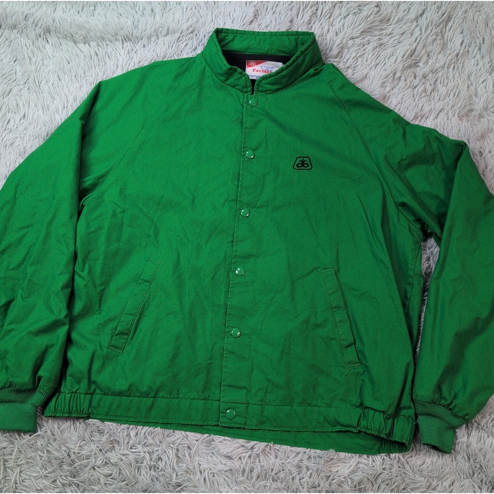 Vintage Pioneer Swingster Jacket Mens XL Green Lightweight Seed Farmer Snap Up